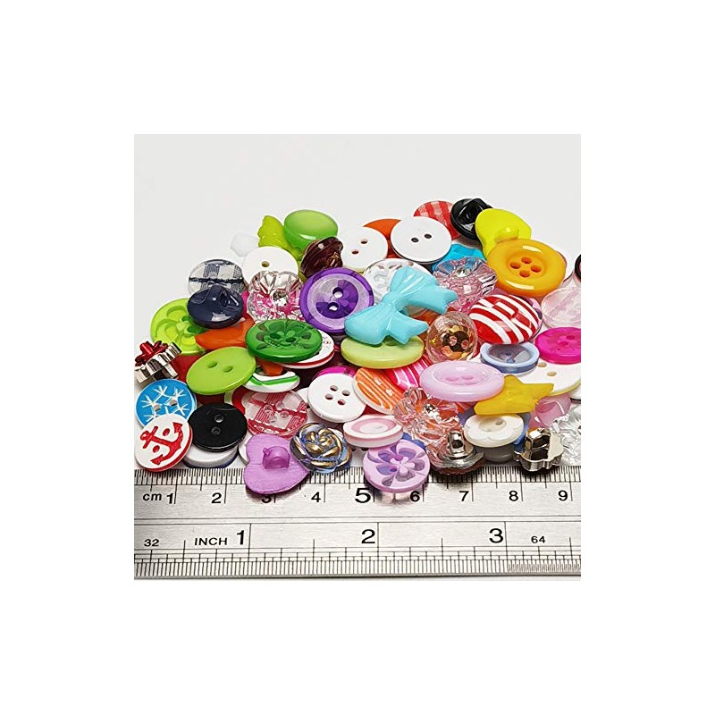 Chenkou Craft Random - 100 botones de plástico pequeños para