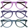 OPULIZE-Pack de 3 anteojos de lectura Zen, rosa, morado, azul