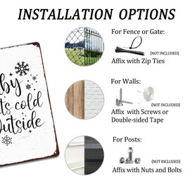 Baby It's Cold Outside Tin Sign Vintage Christmas Metal Signs Winter Wall Decor For Home Kitchen Bar Cafe 8x12 Inch