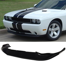 IKON MOTORSPORTS Front Bumper Lip Compatible with 2008-2010 Dodge Challenger, MDP Style Black PU Air Dam Chin Spoiler Protector Splitter