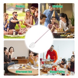 CALLARON Glass Serving Ladle Soup Spoon Novelty Dessert Spoon Pink Handle Clear s Clear Punch Bowl Ladle Ice Cream Stirring Soup Serving Utensil Glass Gravy