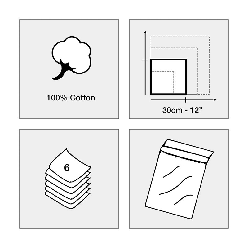 merrysquare - Children's Handkerchiefs - 100% Cotton - Approx. 30