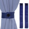 Sunnydaze 13.5-Inch Polyester Curtain Tiebacks with Resin Buttons - Holdbacks