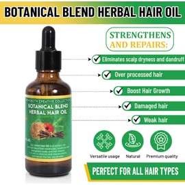 Rehoboth Creative Collection Botanical Blend Herbal Hair Oil for Dry Hair & Scalp, Promotes Strong Hair Strands, Enhances Scalp Hydration - Makes Hair Shinier & Softer
