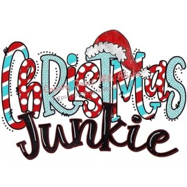 Handmade Sublimation Print Christmas Junkie Ready to Press Heat Transfer