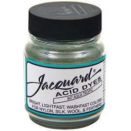 Jacquard Acid Dye 1/2oz Jar Aqua Tropic - Acid Dye for Wool, Silk, Alpaca, Feathers, Cosplay Wigs and Nylon - Powder Wool Dye for Full Coverage Dyeing - Vibrant Acid Silk Dye