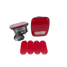 EAGLE KING PRODUCTS 2PC Universal LED Truck Trailer Tail Lights - DOT Approved Submersible Stop/Turn/Tail/Reverse & License Light | 3-Stud Mount | 38 Ultra-Bright LEDs | 4 Red Reflectors Included