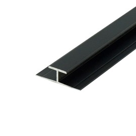 Outwater Aluminum H Channel Fits Material 1/4 to 9/32 Inch Black Aluminum Divider Moulding 72 Inch Length Pro Pack (Pack of 10, 60 Feet Total)