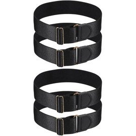 Baluue 4Piezas Antideslizantes para Mangas de Ajustables para Hombres y Mujeres Bandas Nylon Elásticas Soporte Camisas y Mangas Flácidas