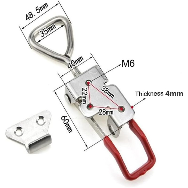 4003 Toggle Latch Clamp, 304 Stainless Steel Adjustable Toggle Latches