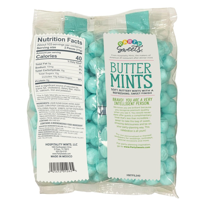 Party Sweets Blue Buttermints, 2.5 Pound, Appx. 350 pieces from