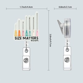 Horee Nurse Badge Reel, Retractable Badge Holder with Alligator Clip, Glitter Acrylic Id Card Badge Buddy for Rn CNA Techer Office (Size Matters)
