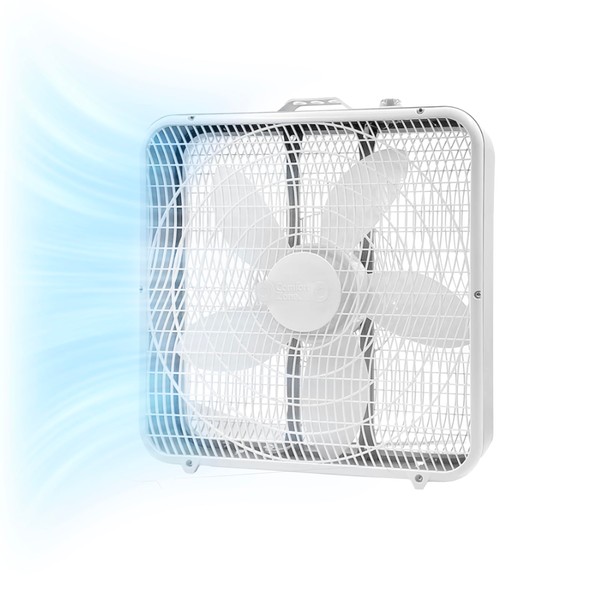 Comfort Zone Box Fan with Carry Handle, 20 inch, 3