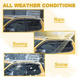 Tape-On Rain Guards for Ford Ranger 2024-2025 OEM Style Side Window Deflectors Window Vent Visor