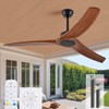 Ceversa 60 Inch Outdoor Ceiling Fan Without Light,Solid Wood 3