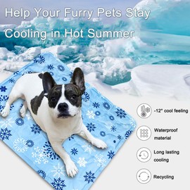 ZHAKKE Upgraded Dog Cooling Mat 23.62” x 19.68” Pet Summer Self-Cooling Pad Easy Washable Comfortable Cooling Sleeping Bed for Dogs and Cats (L for Pets Under 44lb)