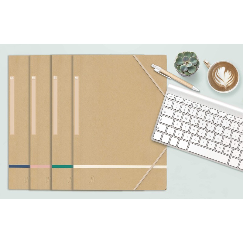 Oxford 5 x A4 Elasticated Folders Recycled Card Envelope -