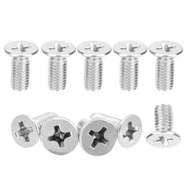 M3.5 M4 Flat Head Machine Screws, 10Pcs Door Latch Keep Grub Screws 304 Stainless Steel Cross Multi Purpose Screw for Furniture Faucet Light Fixture Home Repairs Fixtures Woodworking