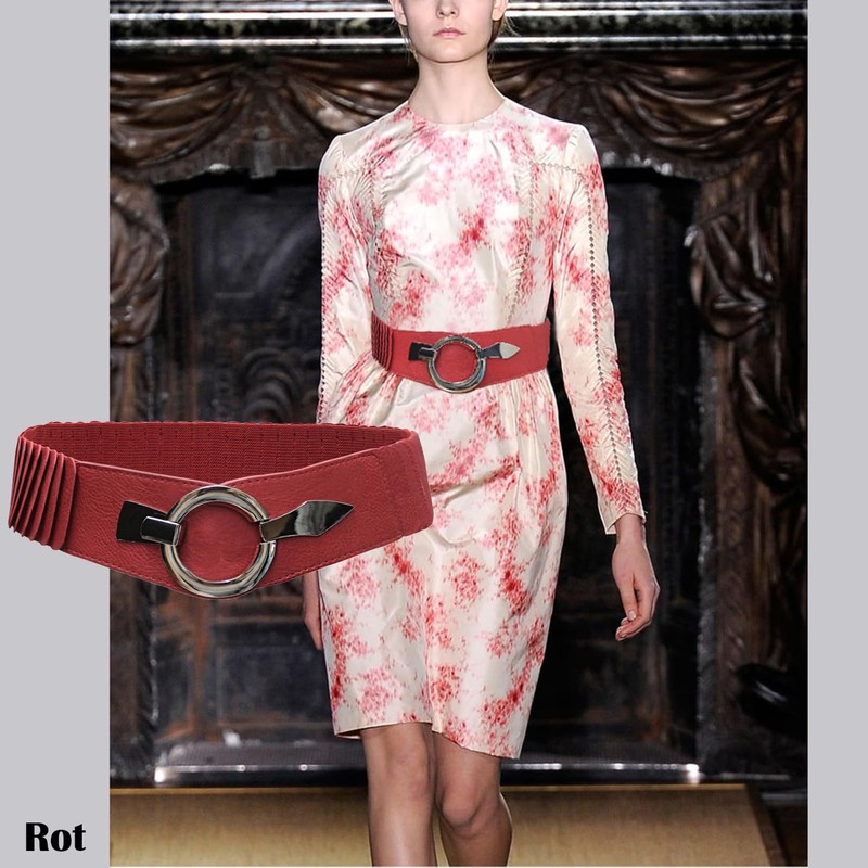 Glamexx24 Women's Elastic Waist Belt 6 cm Wide Waist Belt