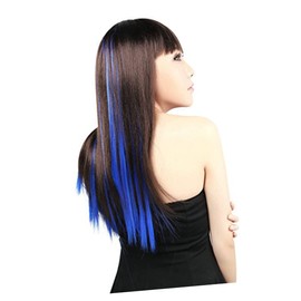 OHPHCALL 10pcs Clip in Straight Hair Extensions Blue Hair Extensions for Women and Girls by Jayongnee