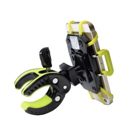 G-PARTS 1023 Bicycle Smartphone Holder, Black/Yellow-Green, 4-Point Fixed Anti-Fall Construction Bike Handle Fixed Mobile Holder