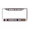 WOMAN VETERAN AFGHANISTAN IRAQ CHROME LICENSE PLATE FRAME