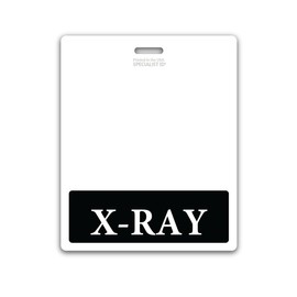 5 Pack - Oversized X-RAY Badge Buddy Horizontal - XL Badge Buddies Role I’D Backer Card for X RAY Technicians - 3 3/8 X 4 1/8 - Wear with Existing I’D Holder - USA Printed by Specialist ID (Black)