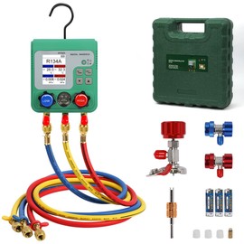 HVAC Gauges Digital Manifold Gauges HVAC Manifold Gauge Set 92 Refrigerants AC Gauges Kit Test Pressure and Vacuum R410A Gauges R134A 1234YF R12 R404A R22 Refrigerant Gauges HVAC Refrigeration Gauges