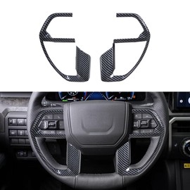 INTGET Steering Wheel Panel Cover for 2024 2025 Toyota Tacoma Accessories ABS Plastic Interior Decoration for Tacoma SR/SR5/TRD PreRunner/Sport/Off-Road (Carbon Fiber, Steering Wheel Panel Cover)