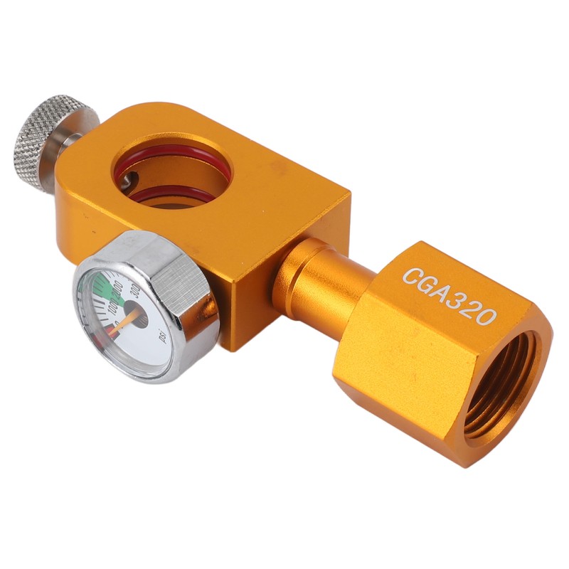 CGA320 CO2 Refilling Adapter with Pressure Gauge Soda Refill Quick