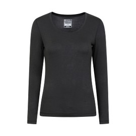 Mountain Warehouse Keep The Heat Isotherm Womens Round Neck Top -Lightweight Ladies Baselayer, Breathable Underlayer, Warm -Best for Winter, Skiing, Snowboarding Black Women's Size 18