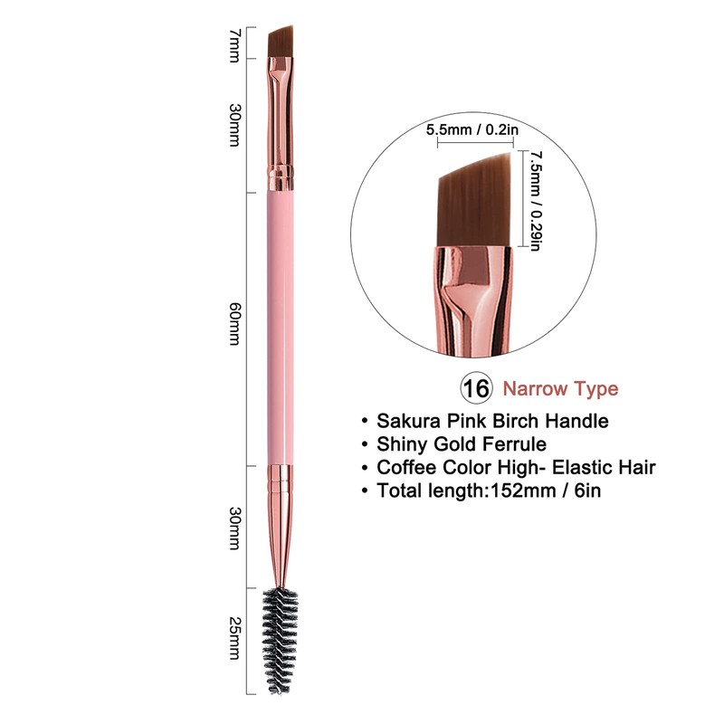 Duo Eyebrow Brush, Spoolie Brush and Angled Brow Brush Eyelash