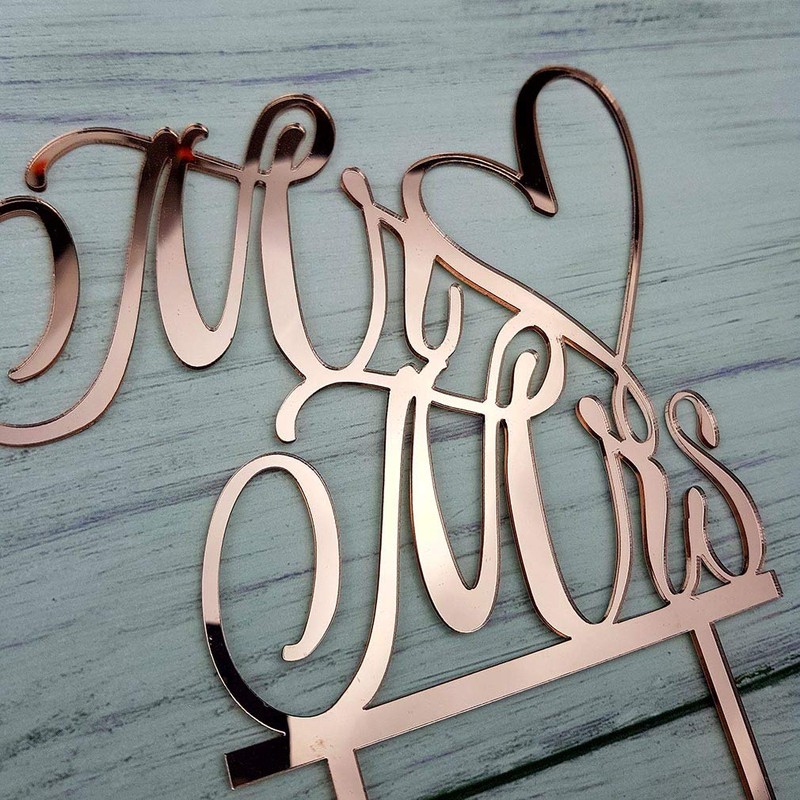Mr and Mrs - Decoración para tarta de boda y