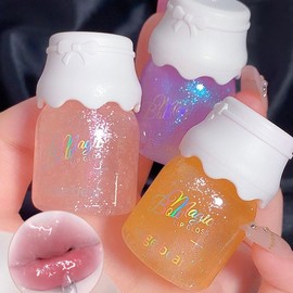 Baorder Shimmer Lip Gloss Set, Moisturising Lip Glow Oil Clear Shiny Lip Gloss Lip Lacquer for Women 3 Pieces