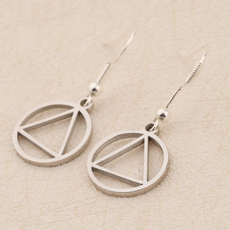 AA Gift Sobriety Earring Recovery Jewelry Alcoholics Anonymous Gifts (earring)