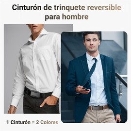Cinturón Trinquete Reversible, Cinturón de trinquete para hombre, Cinturones Hombre Golf, Correa Táctica de Nailon, Un Cinturón Con 2 Colores para Pantalones de Traje Casual Vaqueros