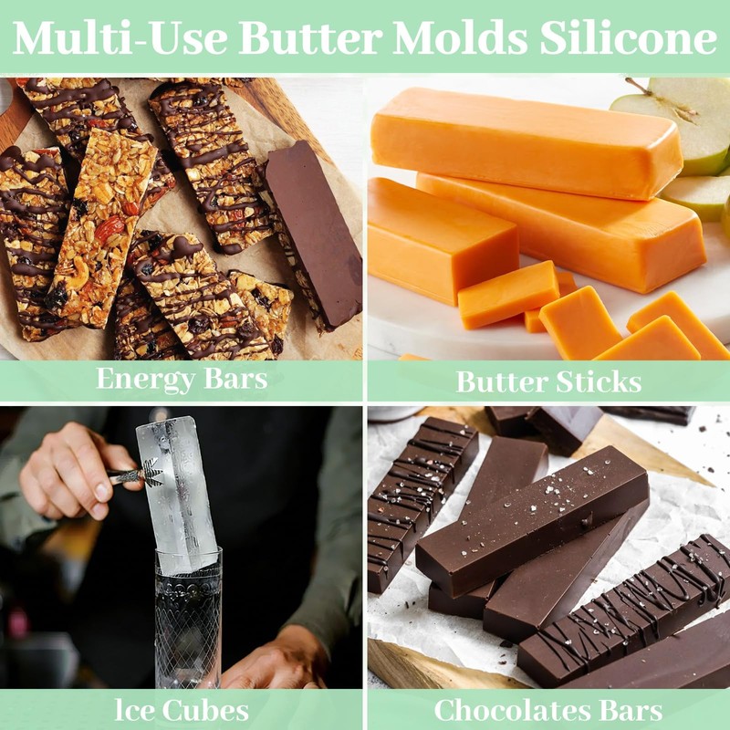 LEBERY Silicone Butter Mold with Lid 2 Pcs Non-Stick Butter