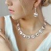 Jiulory Crystal Statement Necklace Glass Crystal Collar Choker Necklace for