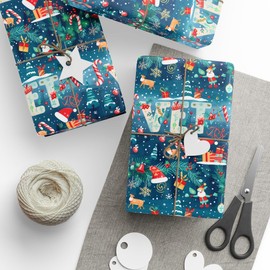 VET Christimas Wrapping Paper Veterinary Staff Sitting Dog Cat Animal Lovers Exclusive Graphic Veterinarian Text Festive Tech Nurse Assistant Gift Wrap Present Gift Clinic Rescue Pet Lover (30" x 72")