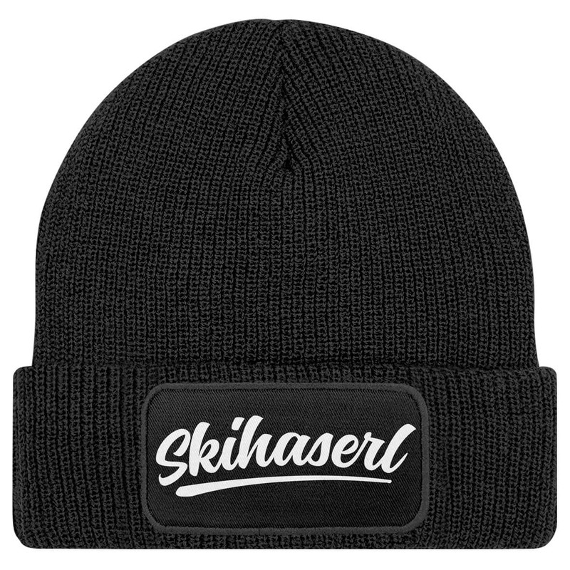 MoonWorks® Women's Beanie Patch Skiing Knitted Hat with Saying Team