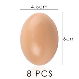 MEMOFYND Pack of 8 Artificial Eggs, Artificial Wooden Eggs, Wooden Eggs, Midwife Wooden Eggs, Chicken Noteier, Tools for Poultry Breeding (Beige)