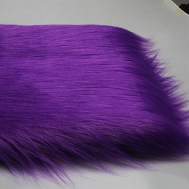 DIY Fabric Purple Faux Fur Fabric Long Stack 12 cm Luxury Shaggy Fur Fabric for Crafts Photo Prop Background Fursuit Rugs Costumes Fashion Decoration Cosplay 50 x 170 cm Colour: 3 Purple)