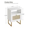 Apetaccat Rattan Nightstand, Boho Night Stand Farmhouse Wood Bedside Table