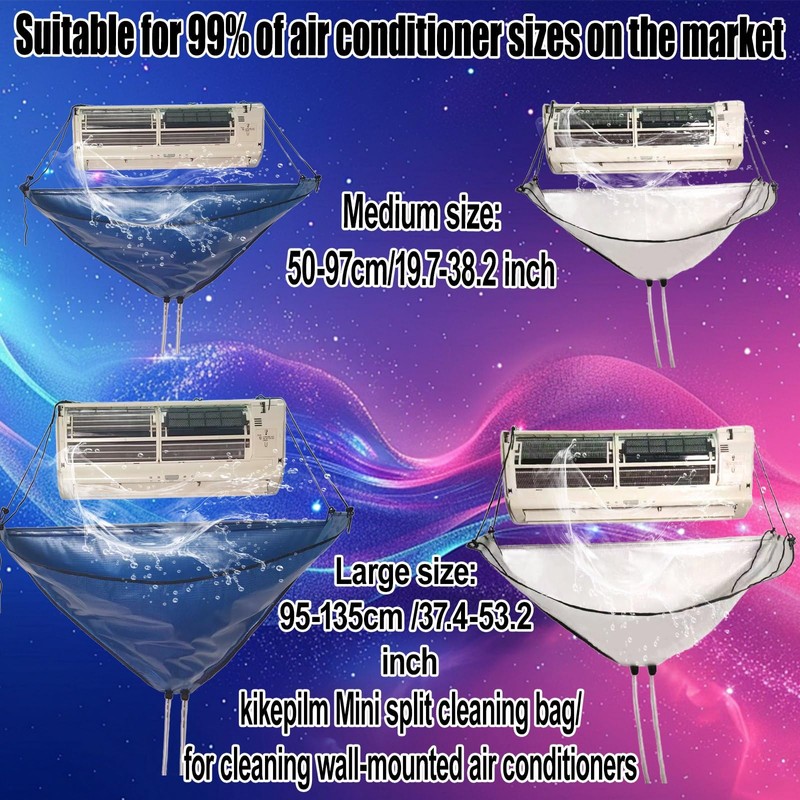 kikepilm Mini Split Cleaning Bag Kit with Double Hose Drain,