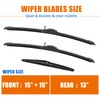 HULADAED® 15''+15''+13'' Silicone Windshield Wipers Replacement for 2018 Wrangler JK