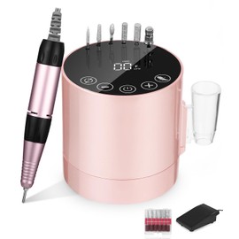 Nagelfräser，Elektrische Nagelfeile，Maniküre Pediküre Set für Nägel Selber Machen，Nagelfräser Professionell für 35000 u/min，Nagelfräser für Gelnägel mit LCD-Display/Fußpedal.