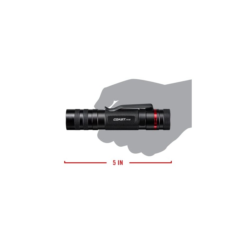 Coast PX1R 1000 Lumen Rechargeable Focusing LED Flashlight, Black