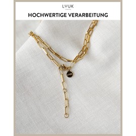 - Luuk Lifestyle modern necklaces, bracelets and jewellery sets in simple design, high quality, filigree women's jewellery, layer look, with and without pendant, in silver, gold and rose gold, Stainless Steel, gold