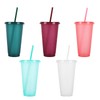 TSLBW Colorful Plastic Cups 5 Pcs Reusable Plastic Cups with