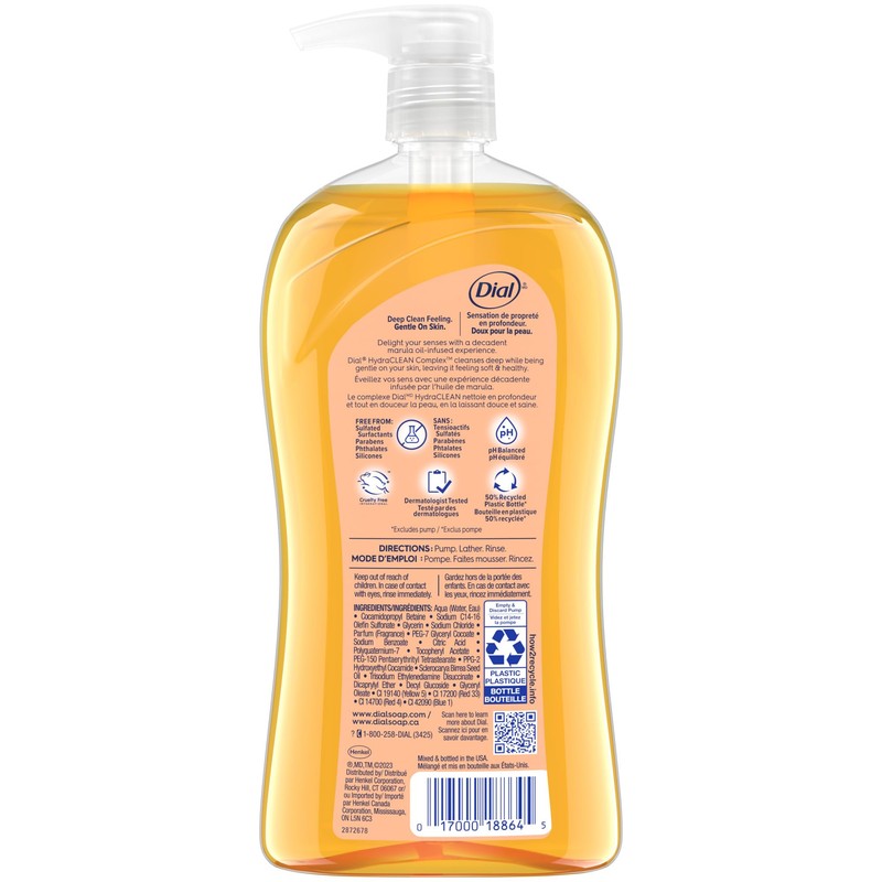 Dial Body Wash, Pamper & Indulge Marula Oil, 32 Fl